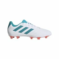 Outlet ⭐ Adidas Goletto VII Firm Ground 👩 Women's Soccer Cleats - White/Blue/Coral 😀