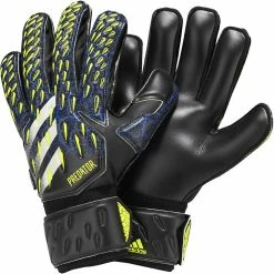 Best deal 👏 Adidas Predator Match Fingersave Goalkeeper Gloves - Black/Royal/Yellow/White 🎁
